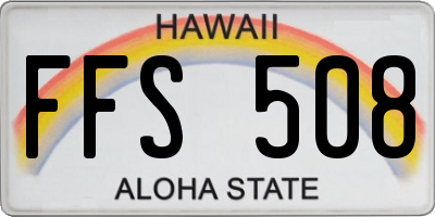 HI license plate FFS508