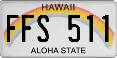 HI license plate FFS511
