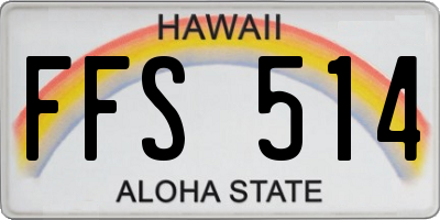 HI license plate FFS514