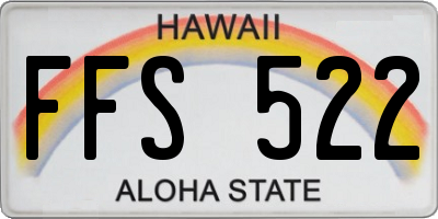 HI license plate FFS522
