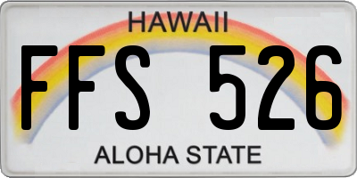 HI license plate FFS526