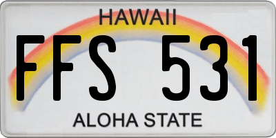 HI license plate FFS531
