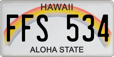 HI license plate FFS534
