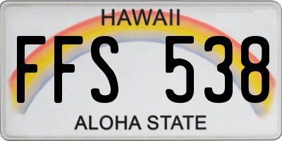 HI license plate FFS538