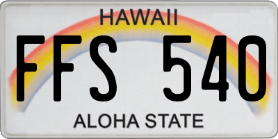 HI license plate FFS540