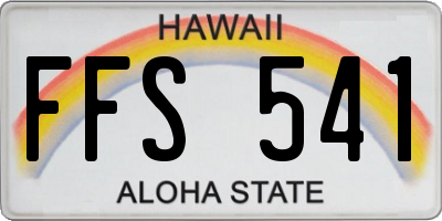 HI license plate FFS541
