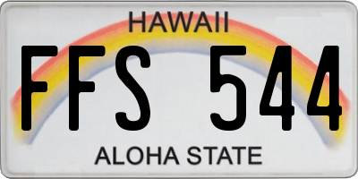 HI license plate FFS544