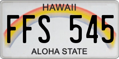HI license plate FFS545