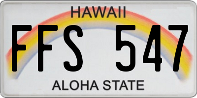 HI license plate FFS547