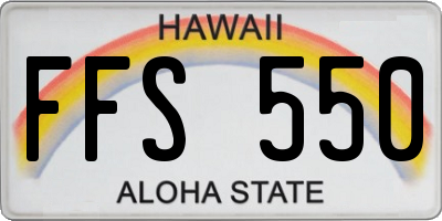 HI license plate FFS550
