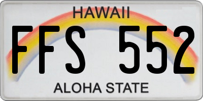 HI license plate FFS552