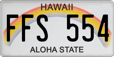 HI license plate FFS554