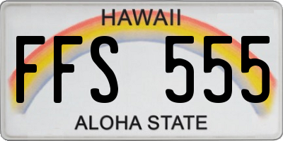 HI license plate FFS555