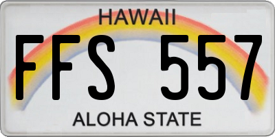 HI license plate FFS557