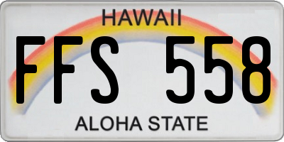 HI license plate FFS558