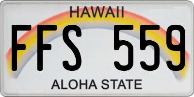 HI license plate FFS559