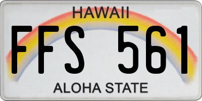 HI license plate FFS561