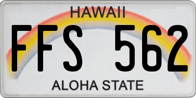 HI license plate FFS562