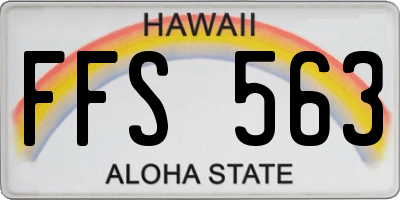 HI license plate FFS563