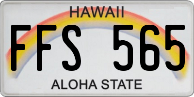 HI license plate FFS565