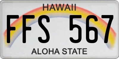 HI license plate FFS567