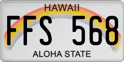 HI license plate FFS568