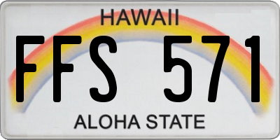 HI license plate FFS571