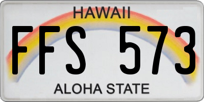 HI license plate FFS573