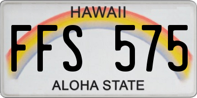 HI license plate FFS575