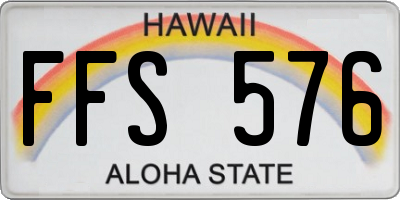 HI license plate FFS576