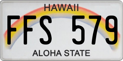 HI license plate FFS579