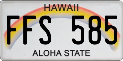 HI license plate FFS585