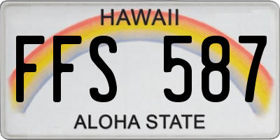 HI license plate FFS587