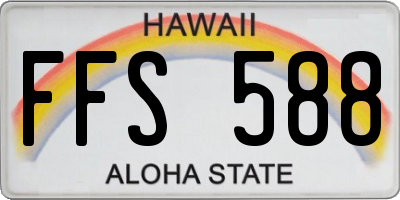 HI license plate FFS588