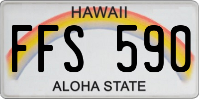 HI license plate FFS590