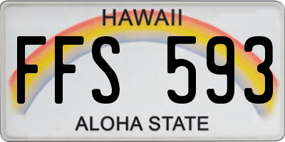 HI license plate FFS593