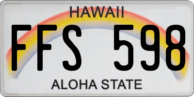 HI license plate FFS598
