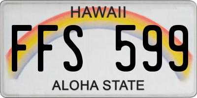 HI license plate FFS599