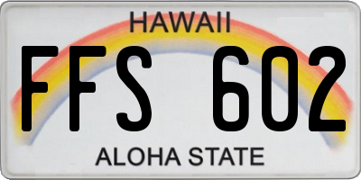 HI license plate FFS602