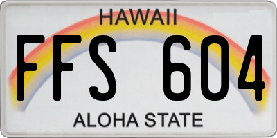HI license plate FFS604