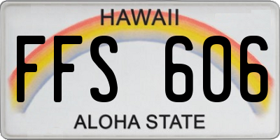 HI license plate FFS606