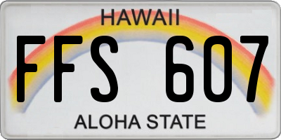 HI license plate FFS607