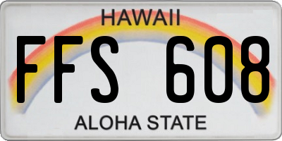 HI license plate FFS608