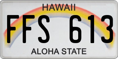 HI license plate FFS613