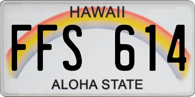 HI license plate FFS614