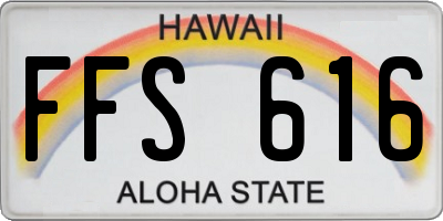 HI license plate FFS616