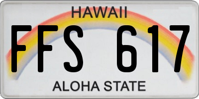 HI license plate FFS617