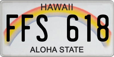 HI license plate FFS618