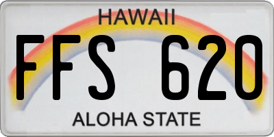 HI license plate FFS620