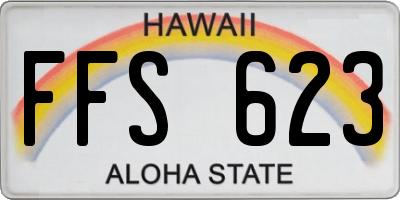 HI license plate FFS623